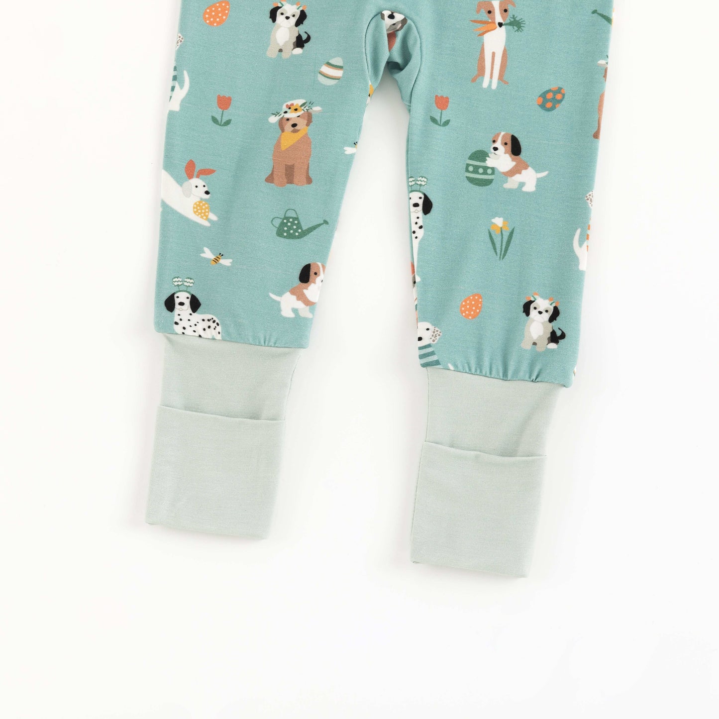 Puppy Egg Hunt (Convertible Zip Footies) - Aquamarine