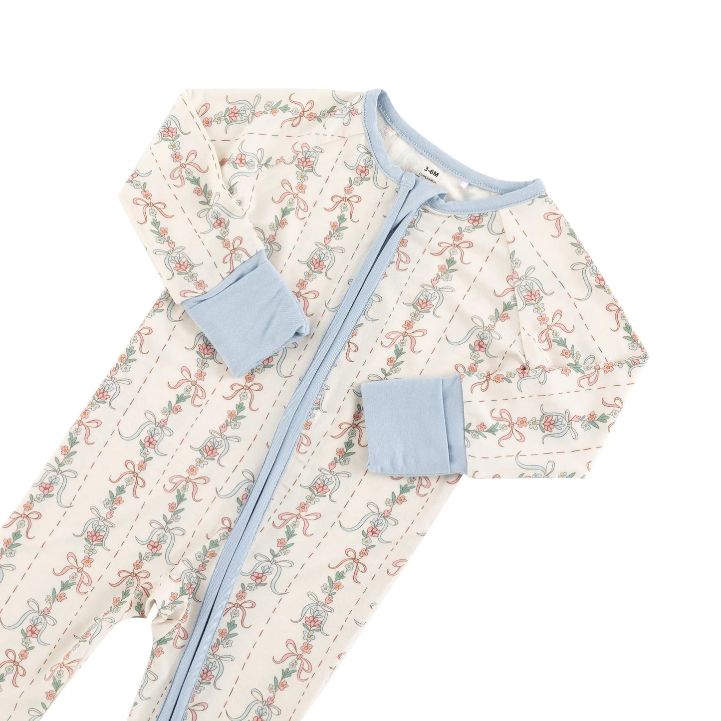 Bow Blossom (Convertible Zip Footies)