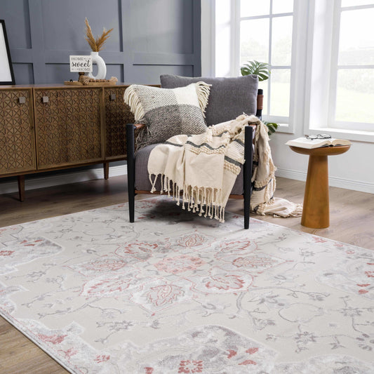 Calum Pink & Gray Area Rug