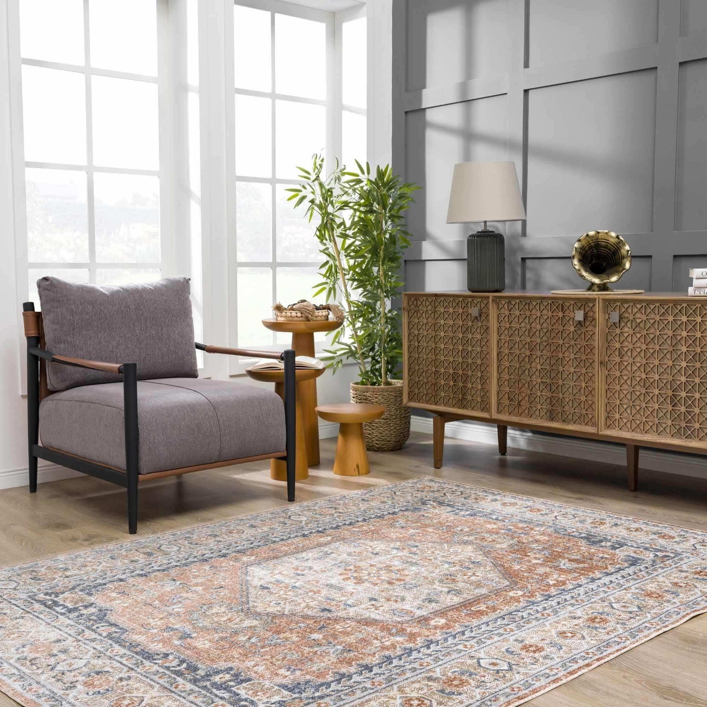 Gael Rust Boutique Washable Rug - Clearance