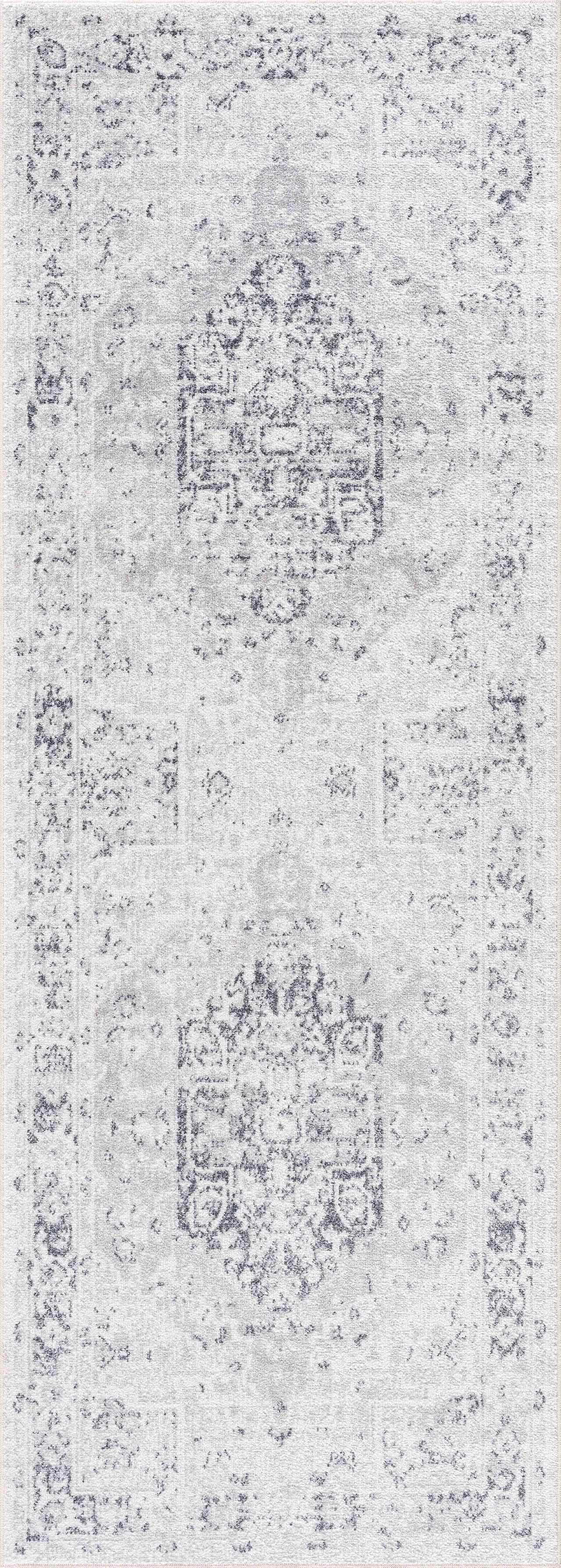 Akram Cream & Antrasit Washable Area Rug
