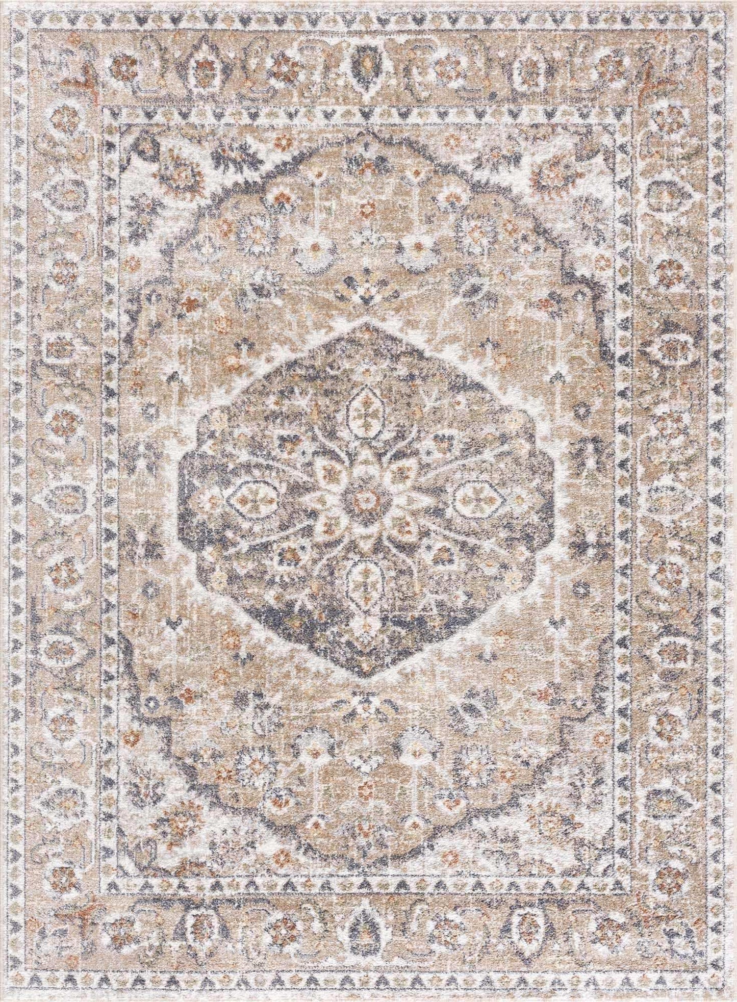 Beige Hiti Washable area rug