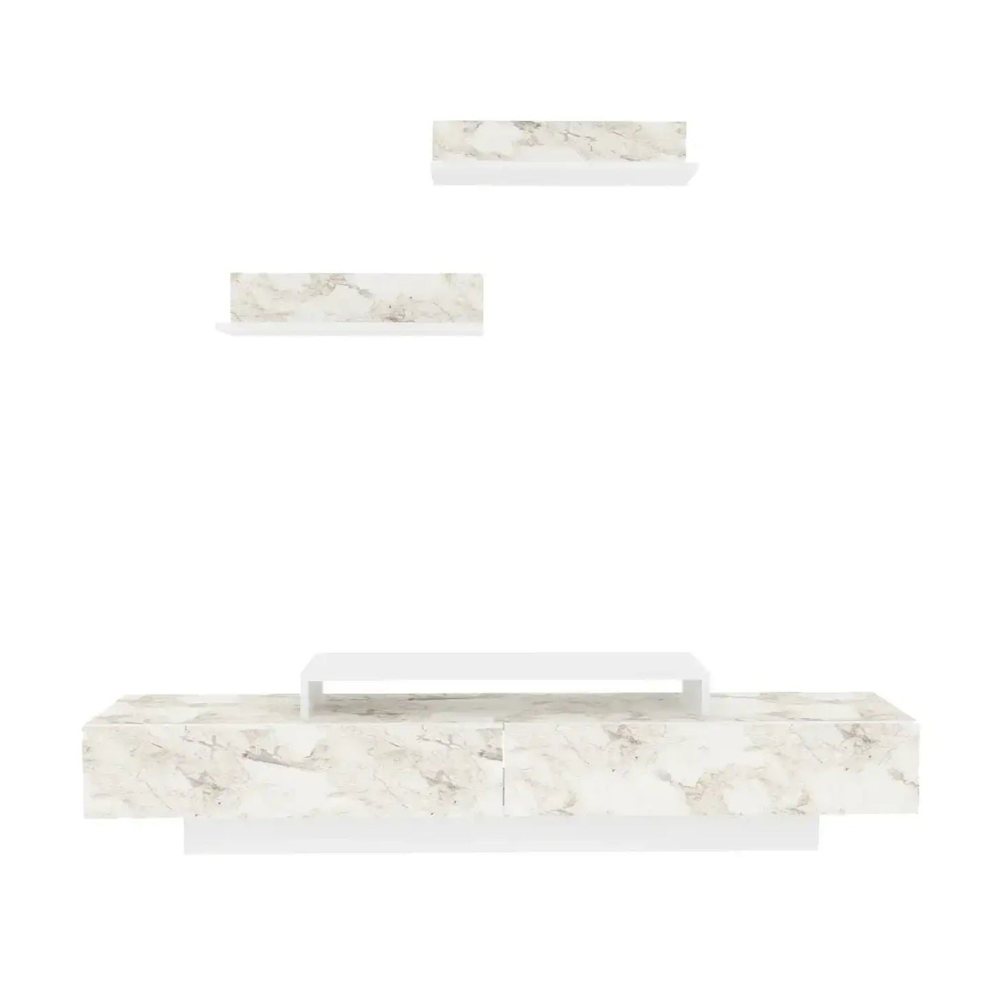Lusi 71" Wide TV Stand for TVs up to 80" with 2 Wall Shelves