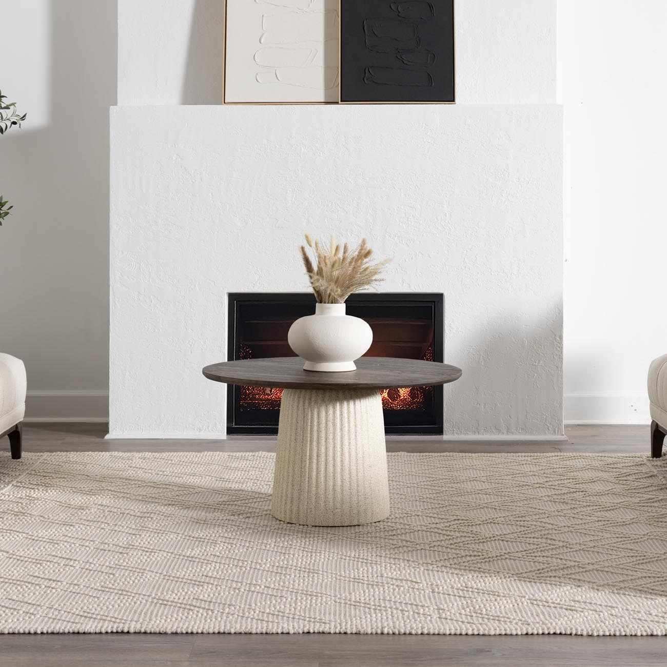 Ramsbury Beige Trellis Wool Rug