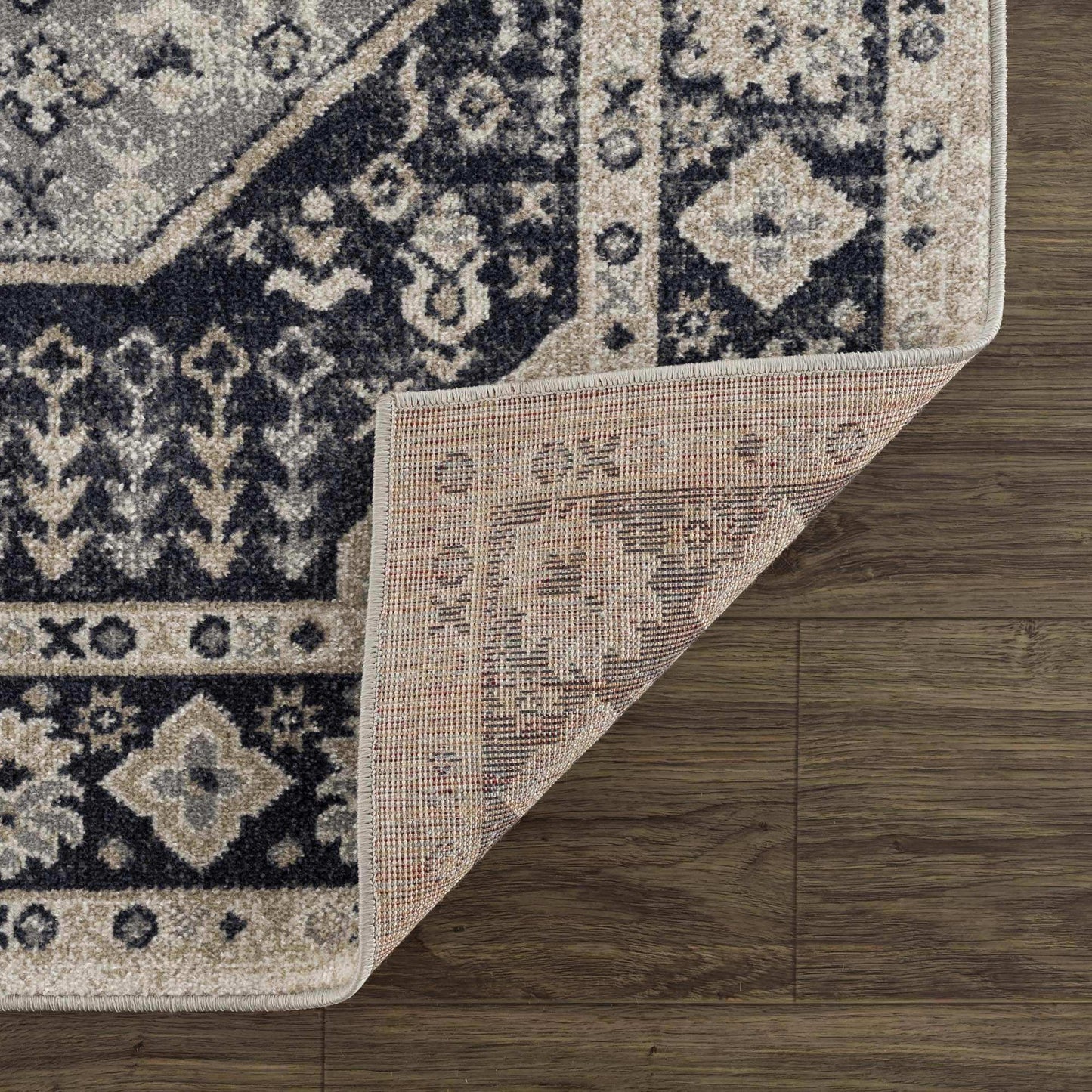 Cabacungan Cream & Gray Washable Area Rug - Clearance