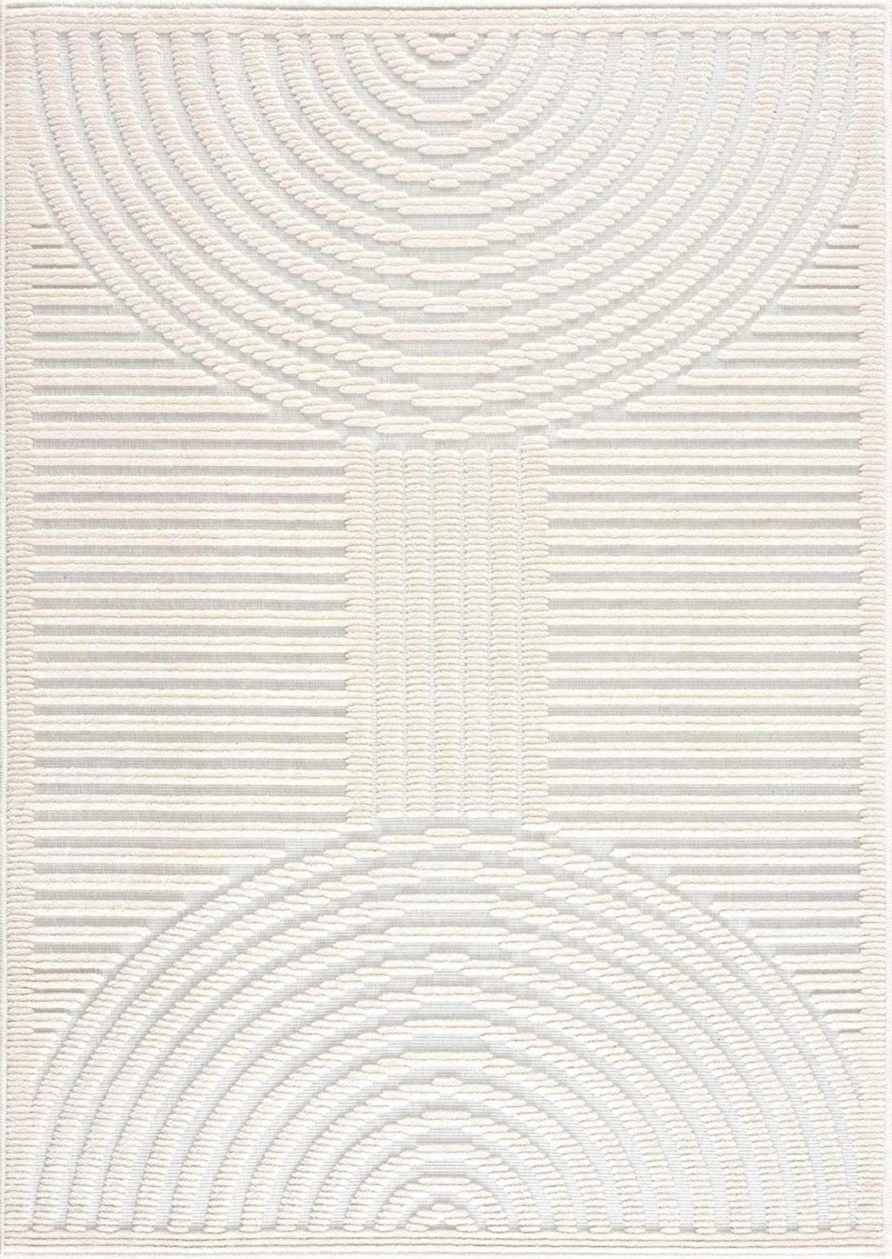 Deron White Washable 3D Rug