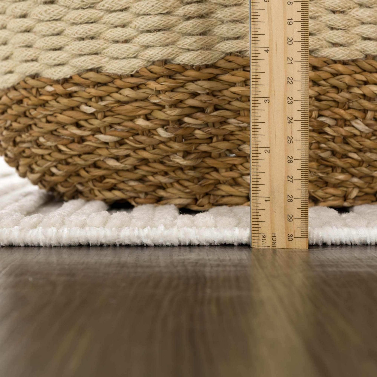 Deron White Washable 3D Rug