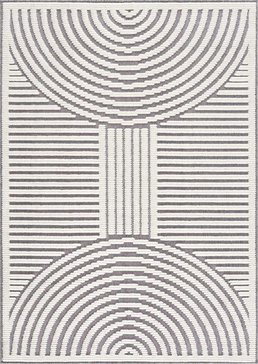 Deron Gray Rainbow Washable Rug