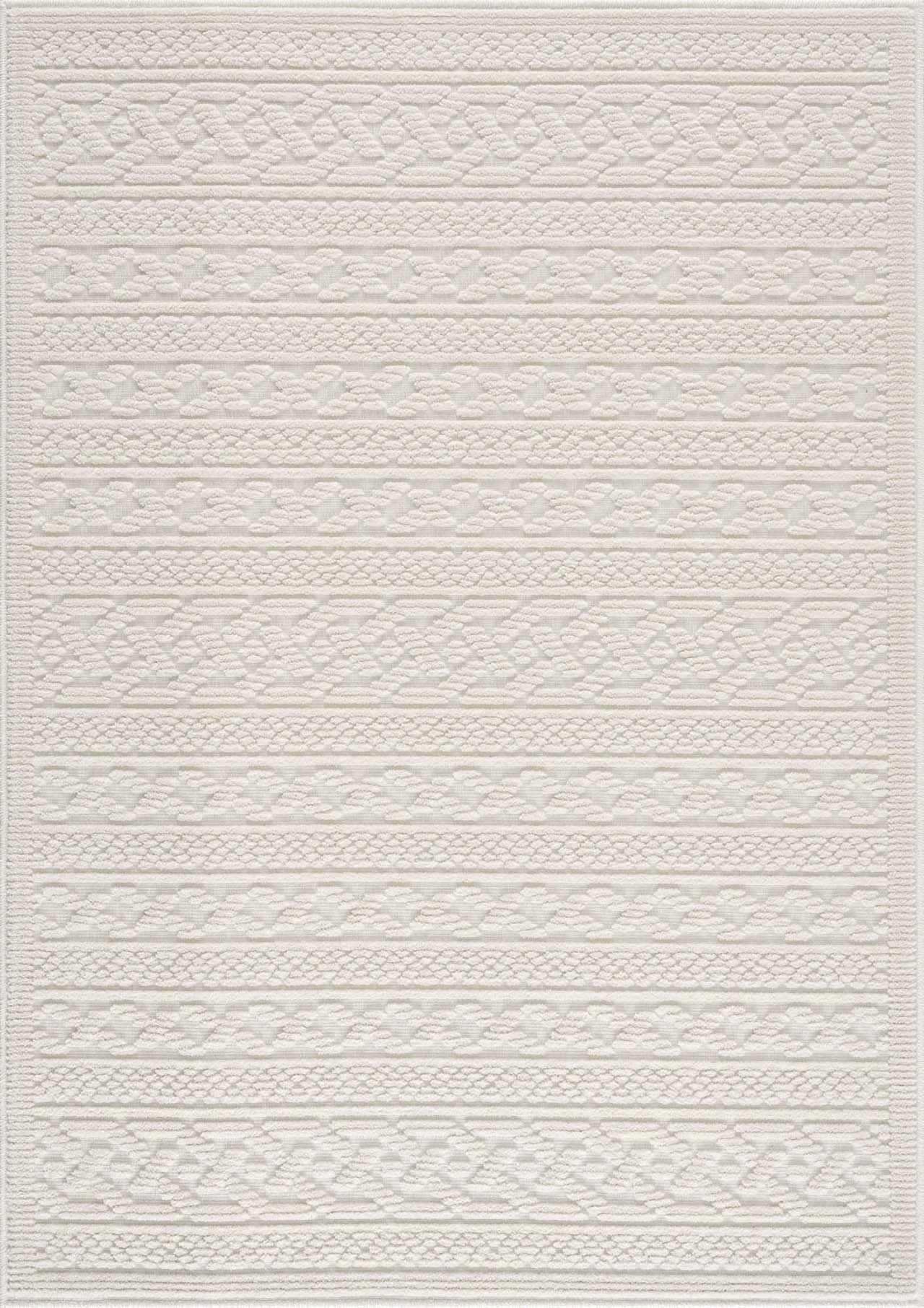 Fadey White 3D Washable Rug