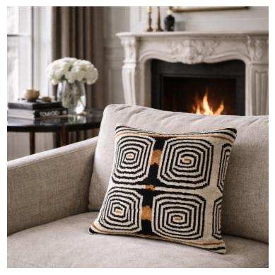 Labyrinth Silk Velvet Ikat Pillow Cover 20 X 20