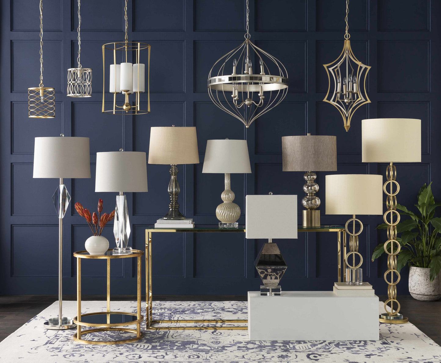 Zell Gold Crystal Table Lamp