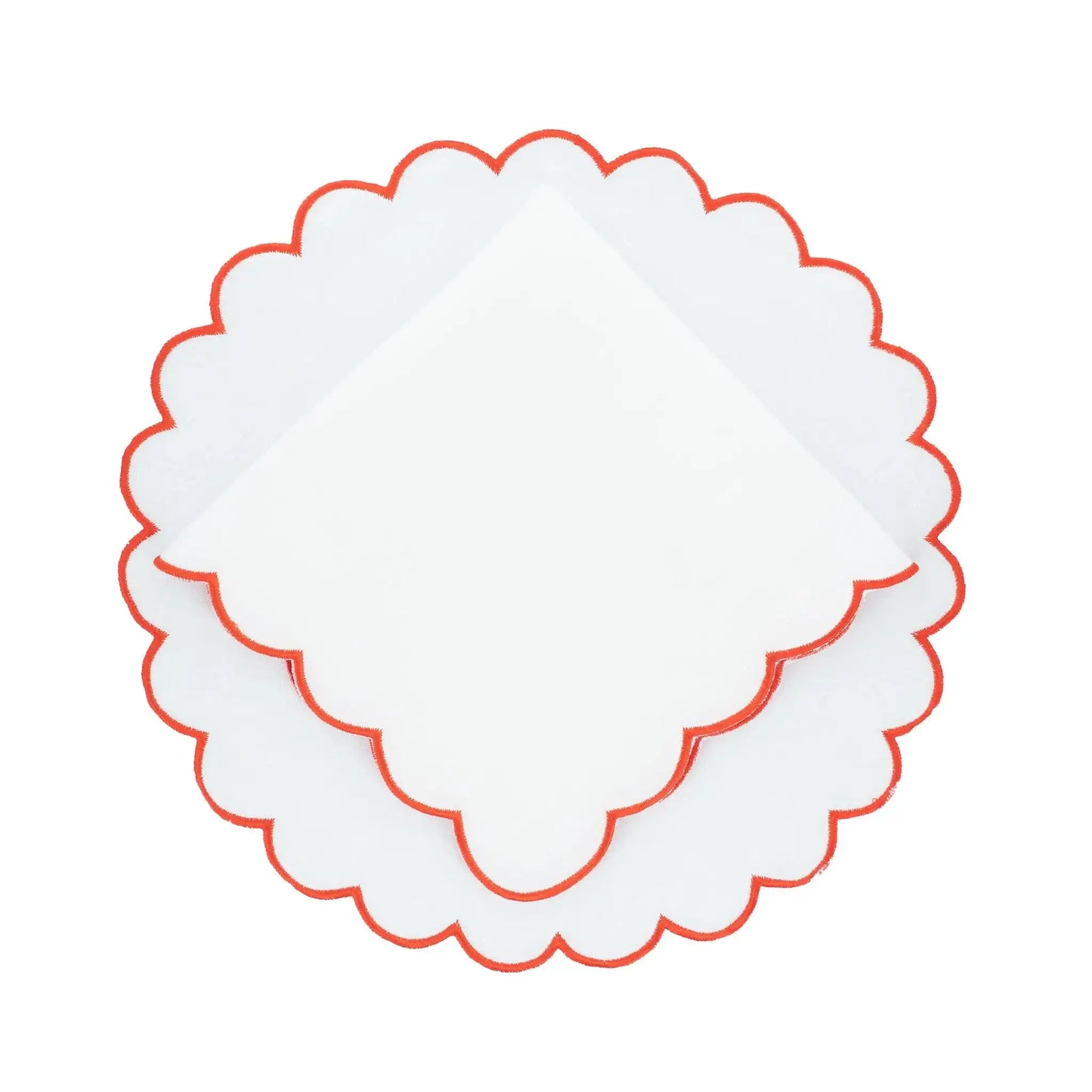 Linen Scalloped Placemats, Set of 4