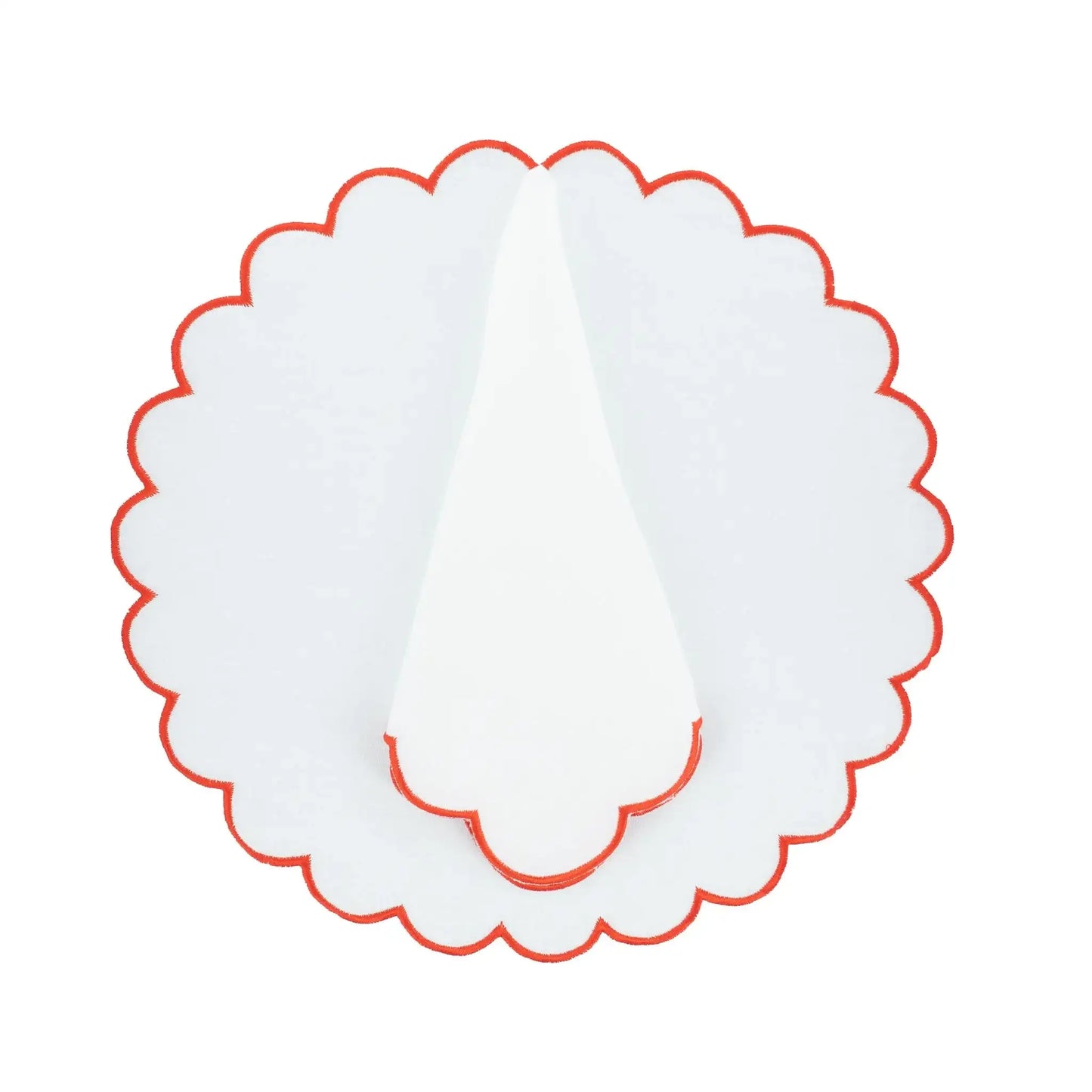 Linen Scalloped Placemats, Set of 4