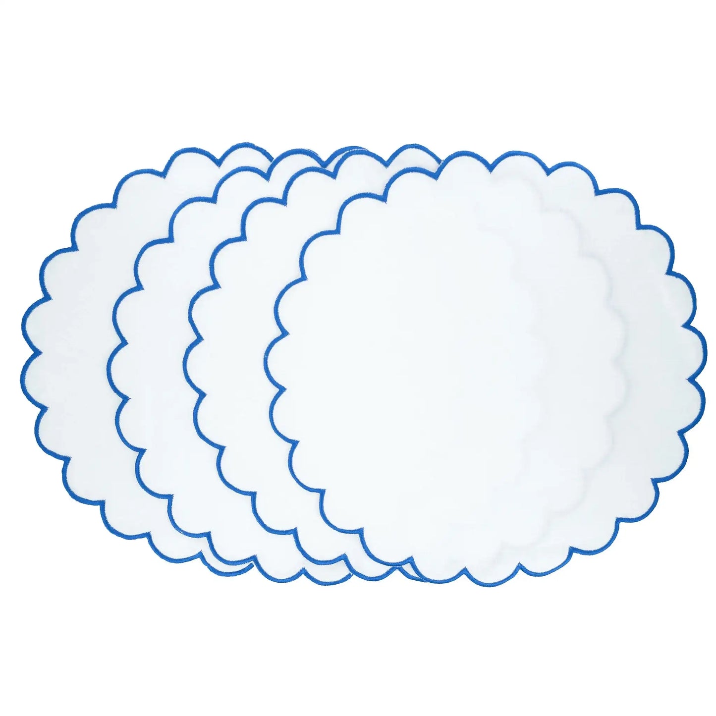Linen Scalloped Placemats, Set of 4