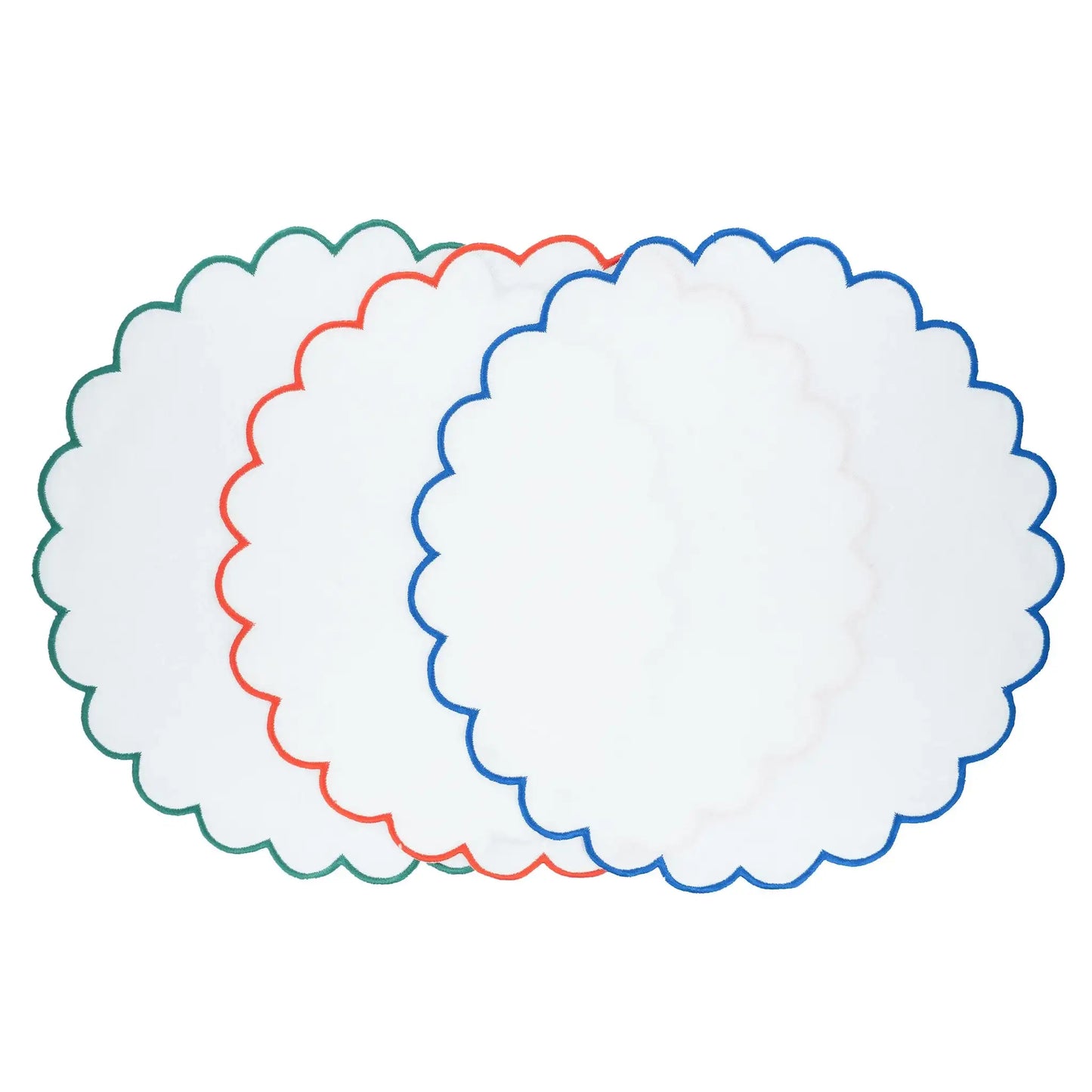 Linen Scalloped Placemats, Set of 4