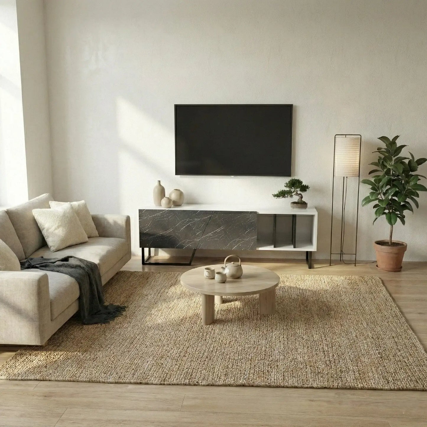 Linossa 59" Modern TV Stand Media Console fits TVs up to 65"