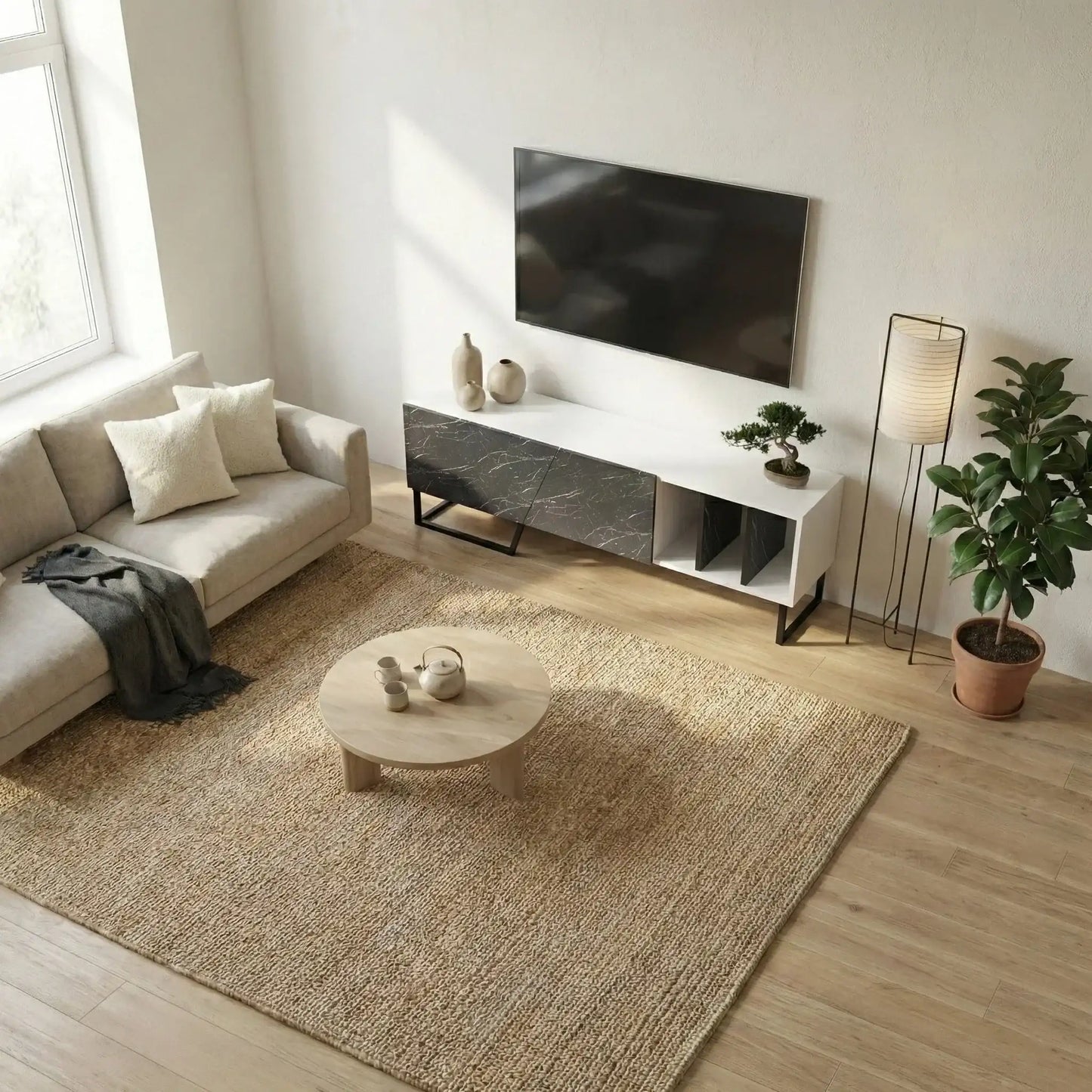 Linossa 59" Modern TV Stand Media Console fits TVs up to 65"