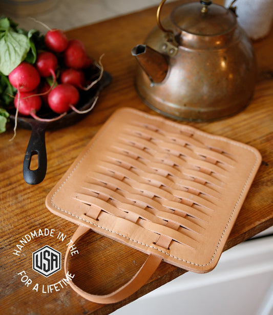 Woven Leather Trivet - USA Made
