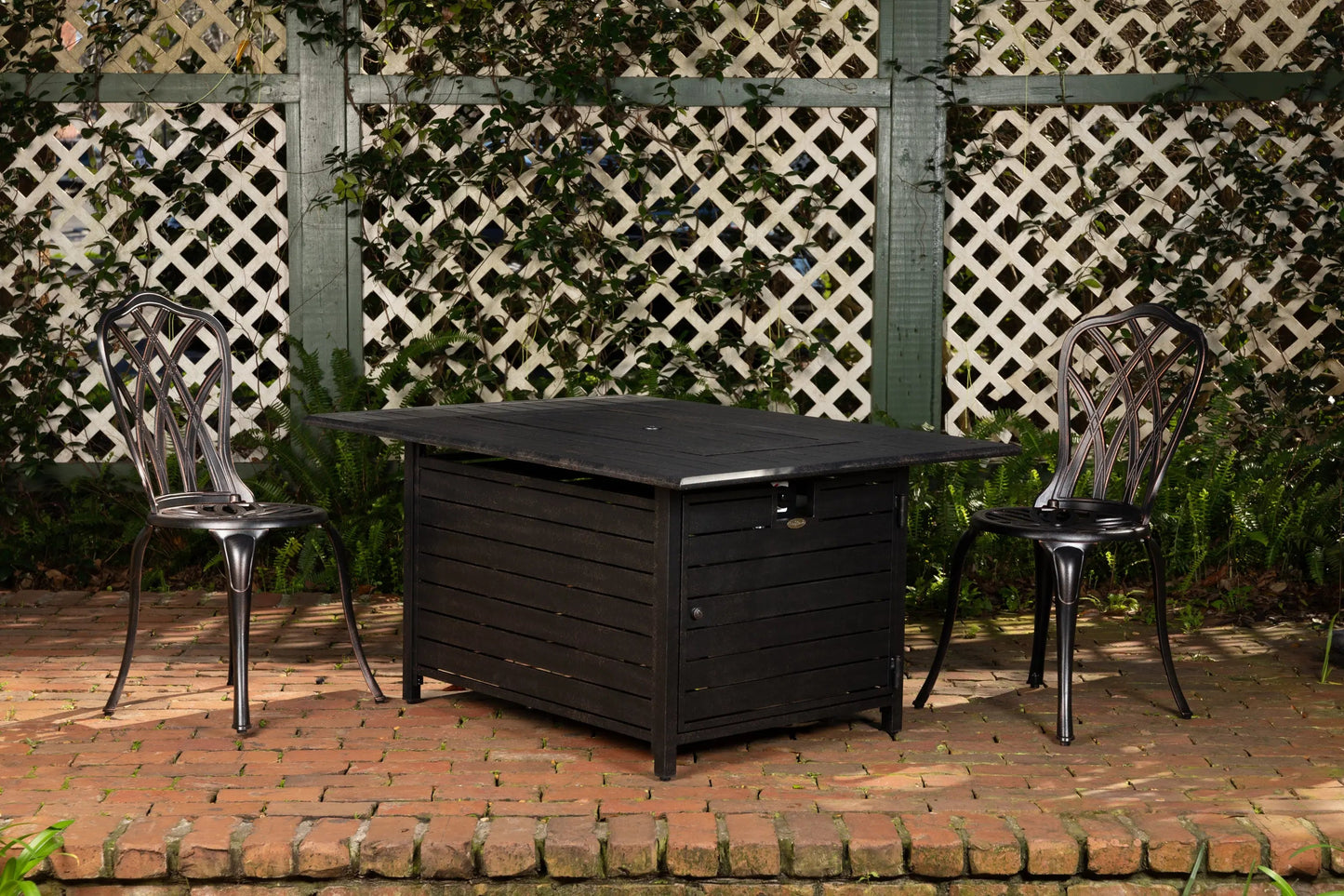 Longmont 48" Rectangular Aluminum Convertible Gas Fire Pit Table