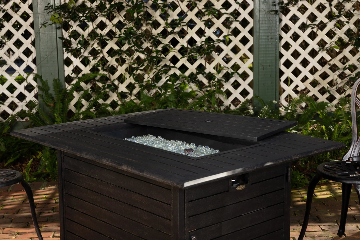 Longmont 48" Rectangular Aluminum Convertible Gas Fire Pit Table