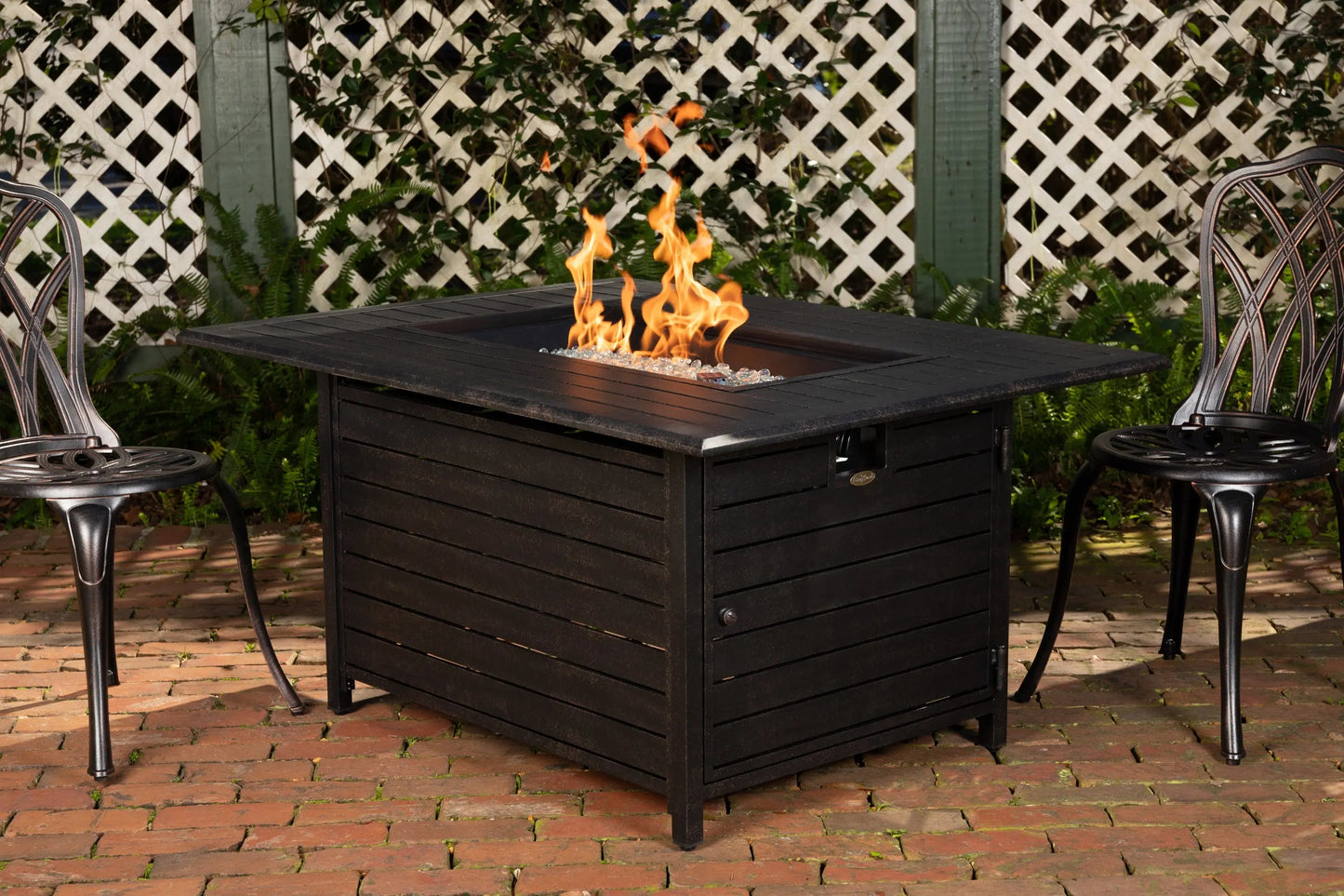 Longmont 48" Rectangular Aluminum Convertible Gas Fire Pit Table