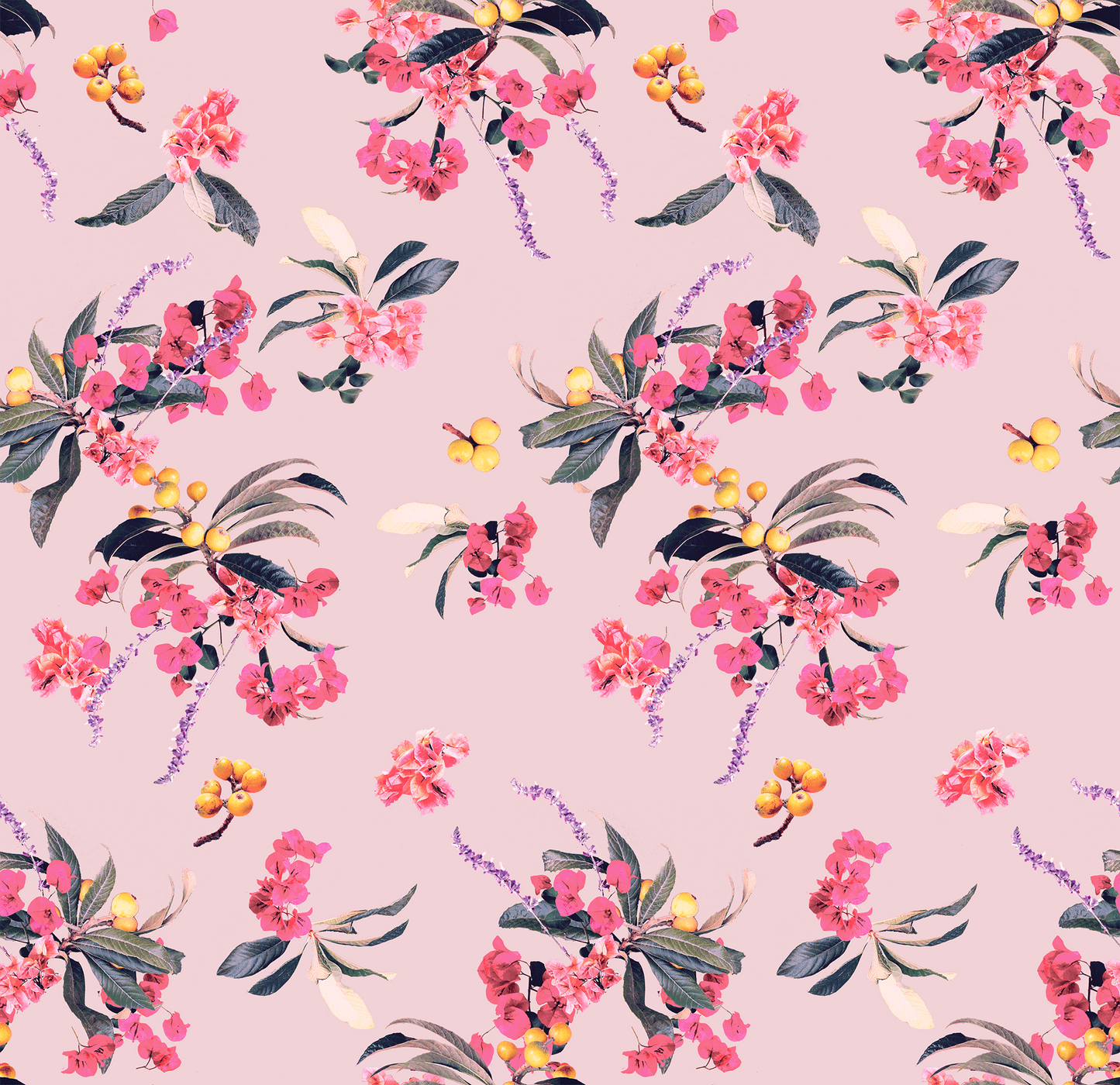 Floral Loquat Wallpaper, pink
