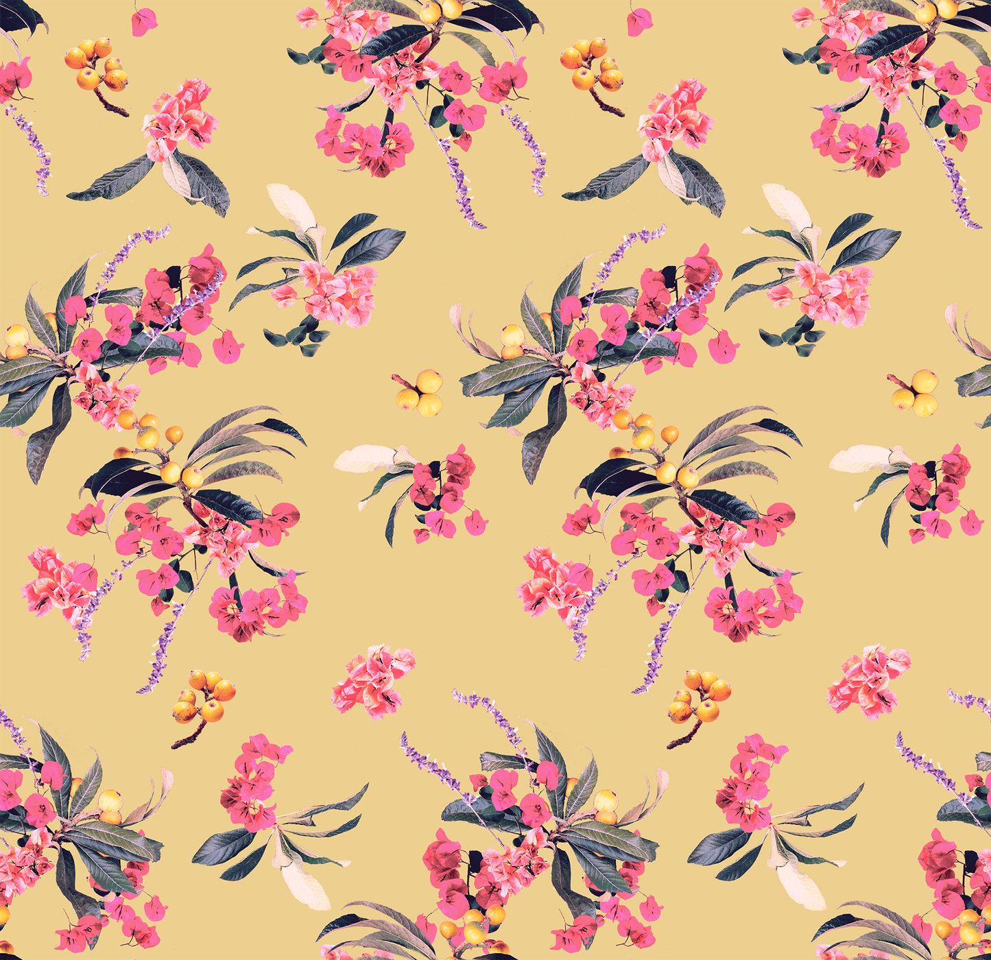 Floral Loquat Wallpaper, yellow