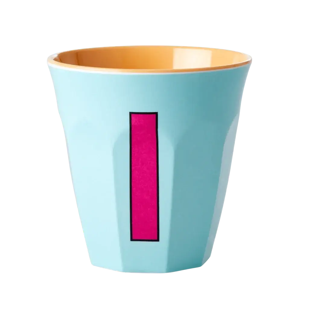 Melamine Cup - Medium with Alphabet in Pinkish Colors | Letter I