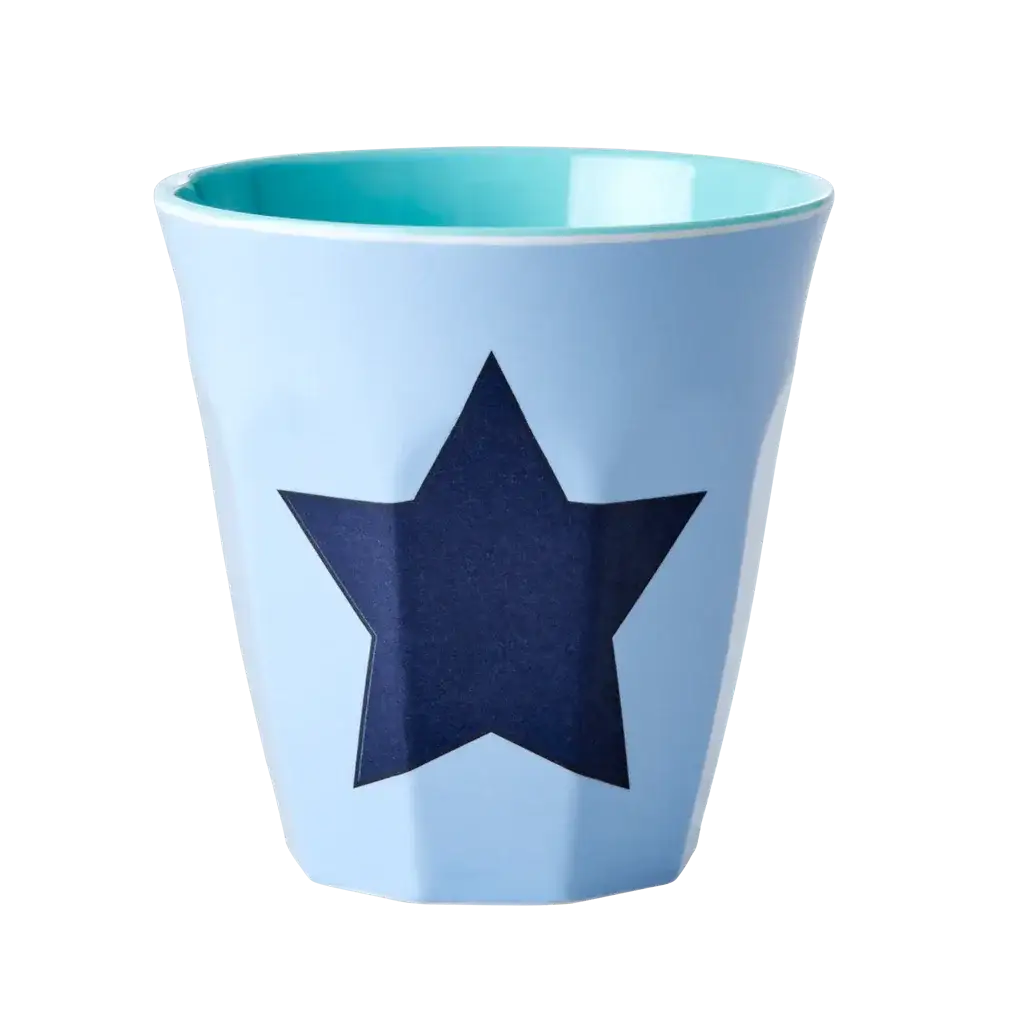 Medium Melamine Cup | Star in Soft Blue Print