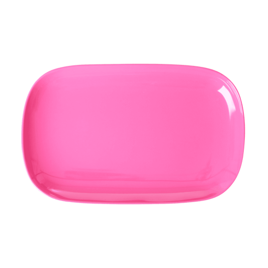 Medium Melamine Rectangular Plate | Light Fuchsia