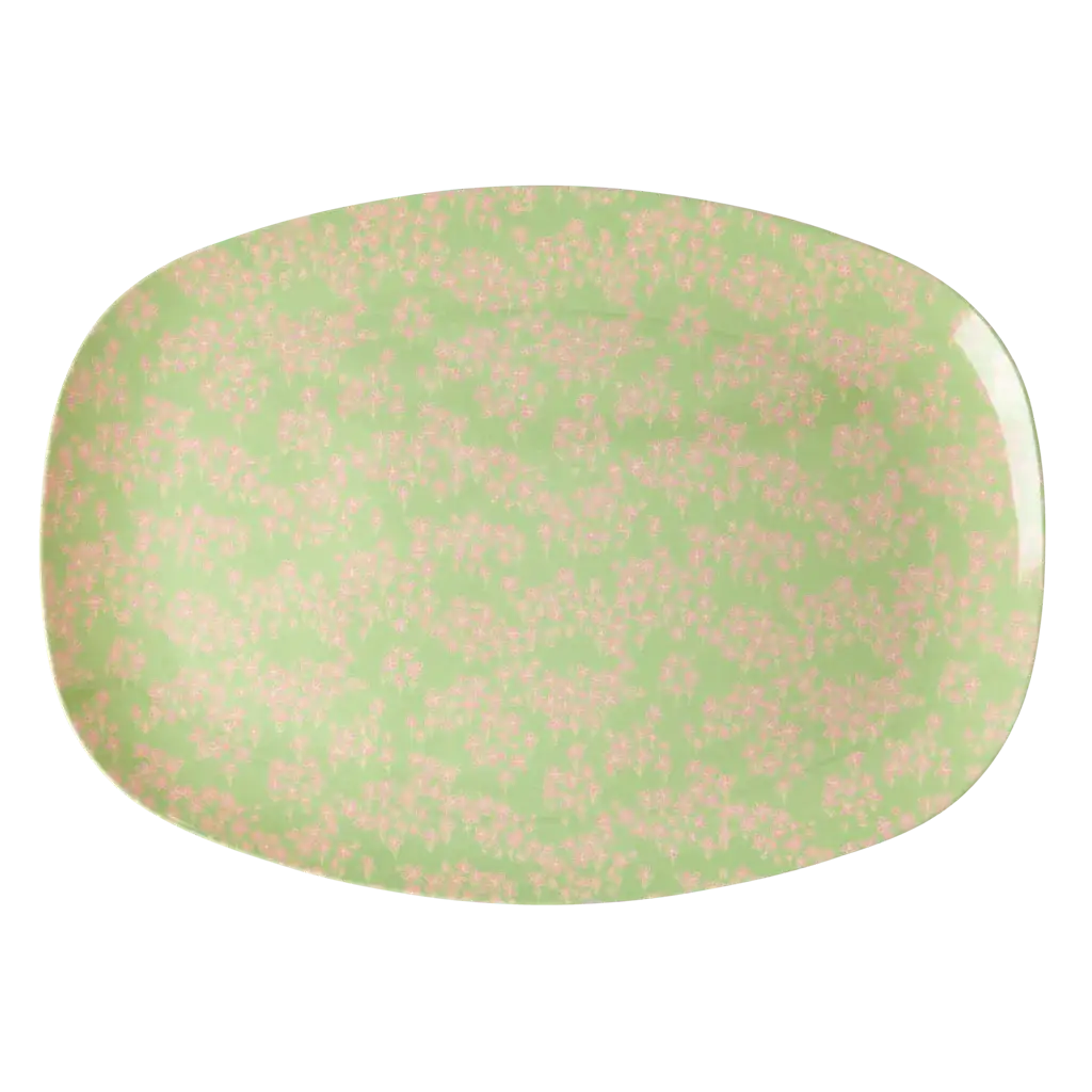 Melamine Rectangular Plate | Pink Flower Field Print