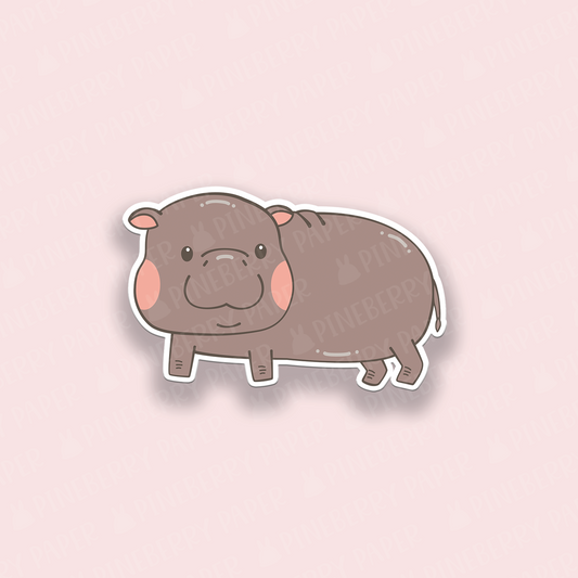 Moo Deng Pigmy Hippo Vinyl Sticker