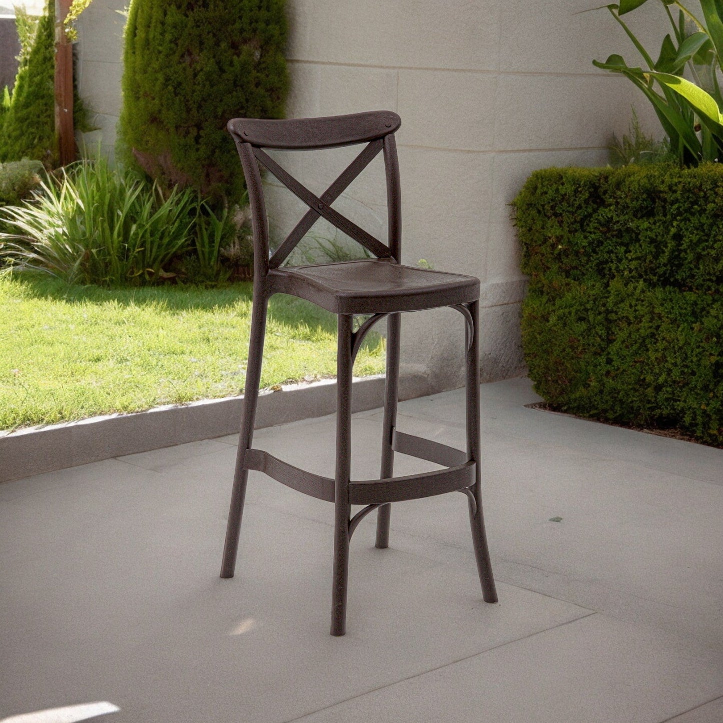 Outdoor Bar Stool Crossback 30" - Set of 4 - Milan