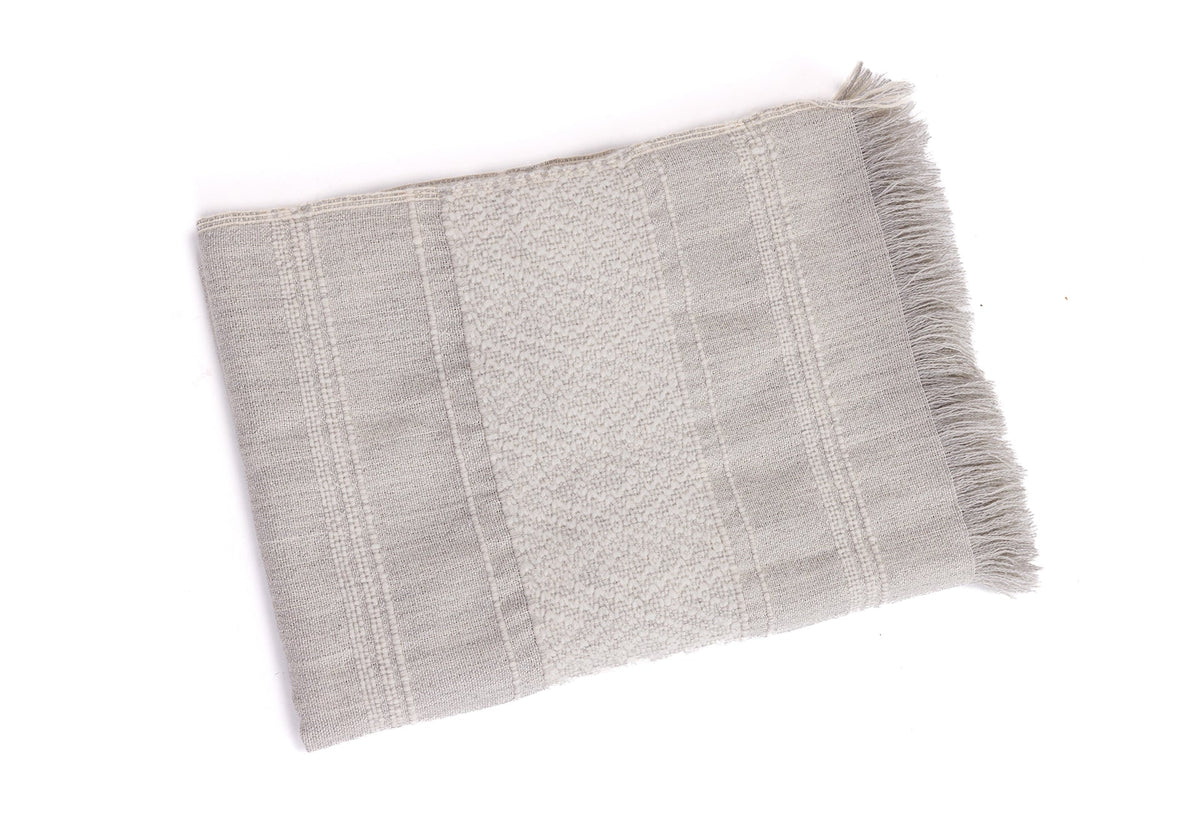 Handloomed Superfine Alpaca Throw Blanket | Gray & Ivory CloudHaven | Allira Collection