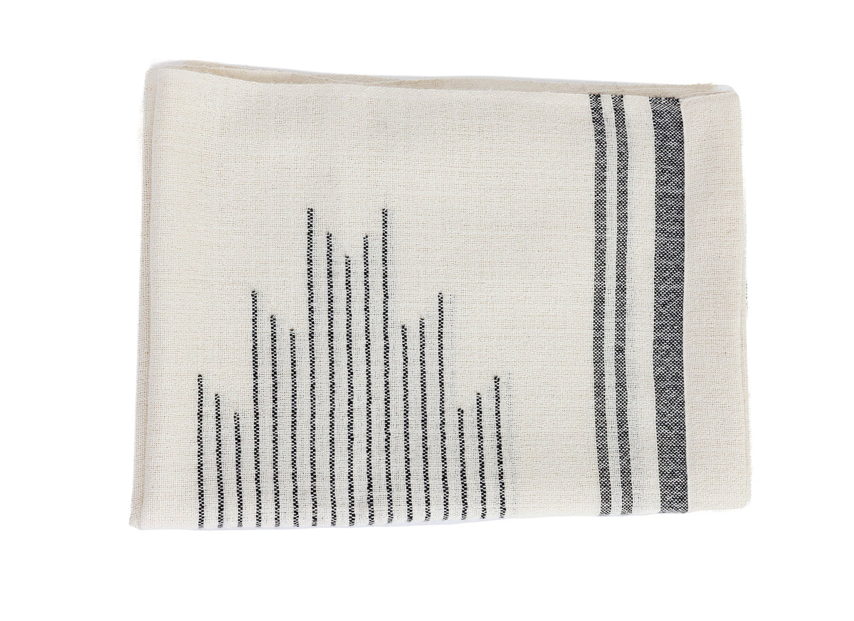 Handloomed 100% Superfine Alpaca Throw Blanket | Ink & Ivory Horizon | Miska Collection