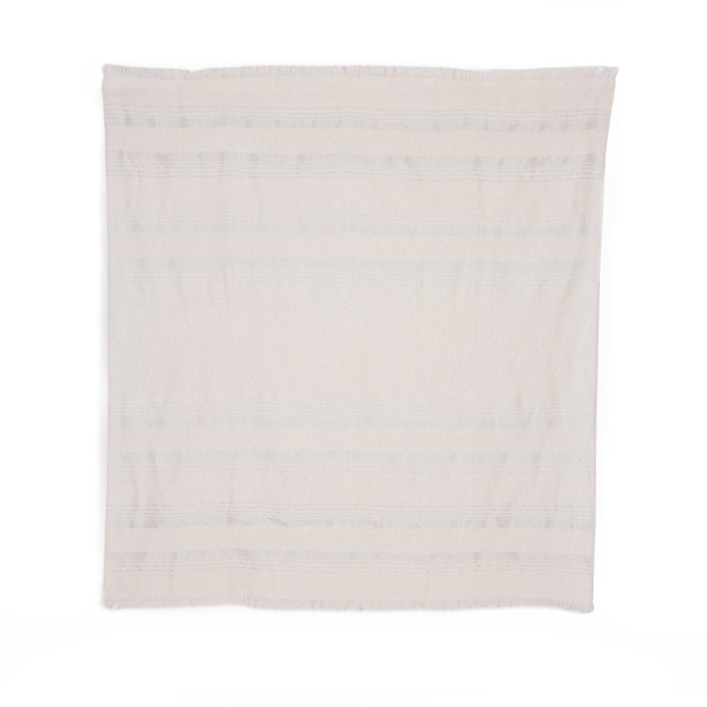 Handloomed Superfine Alpaca Throw Blanket | Silver & Ivory Moon Mist | Allira Collection