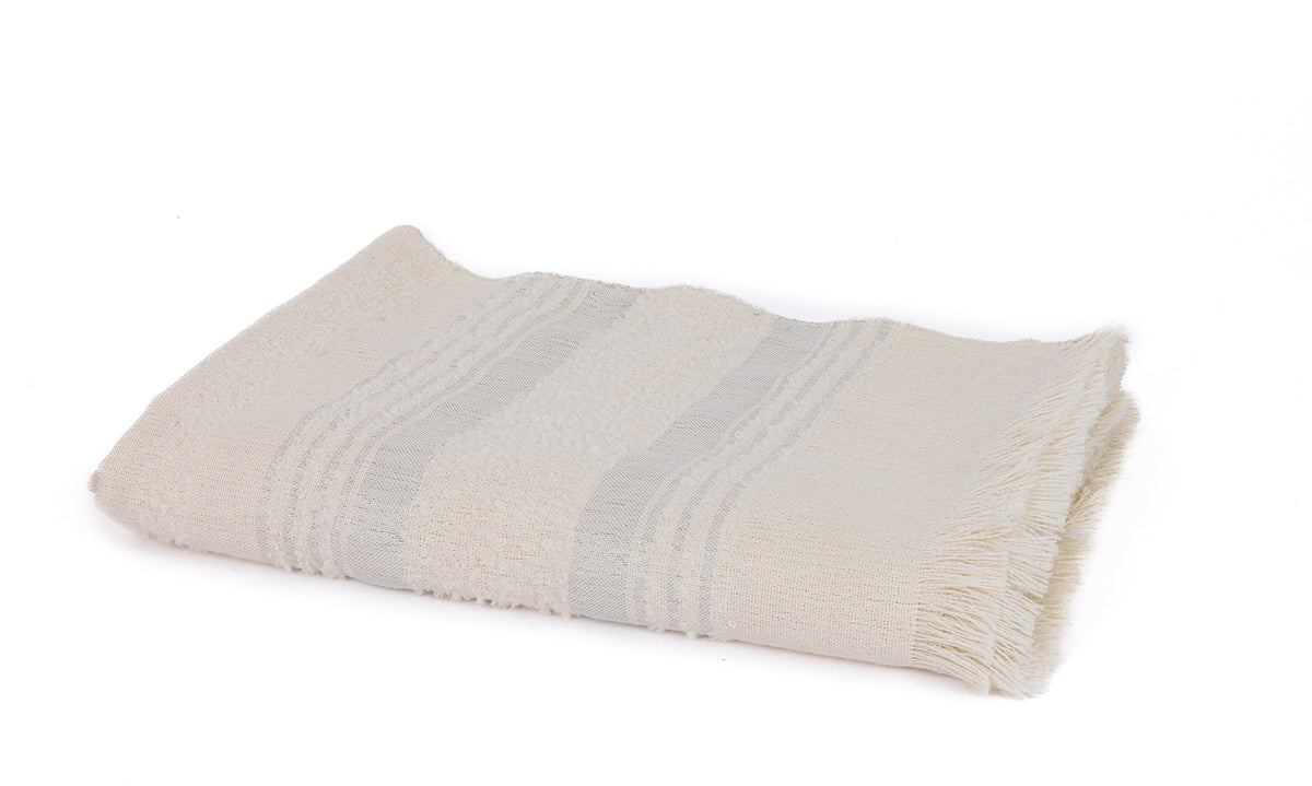 Handloomed Superfine Alpaca Throw Blanket | Silver & Ivory Moon Mist | Allira Collection