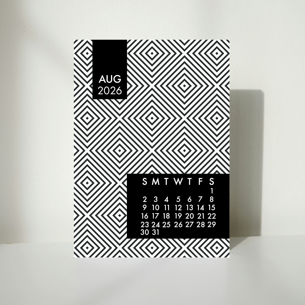 Mod Black 2026 Calendar
