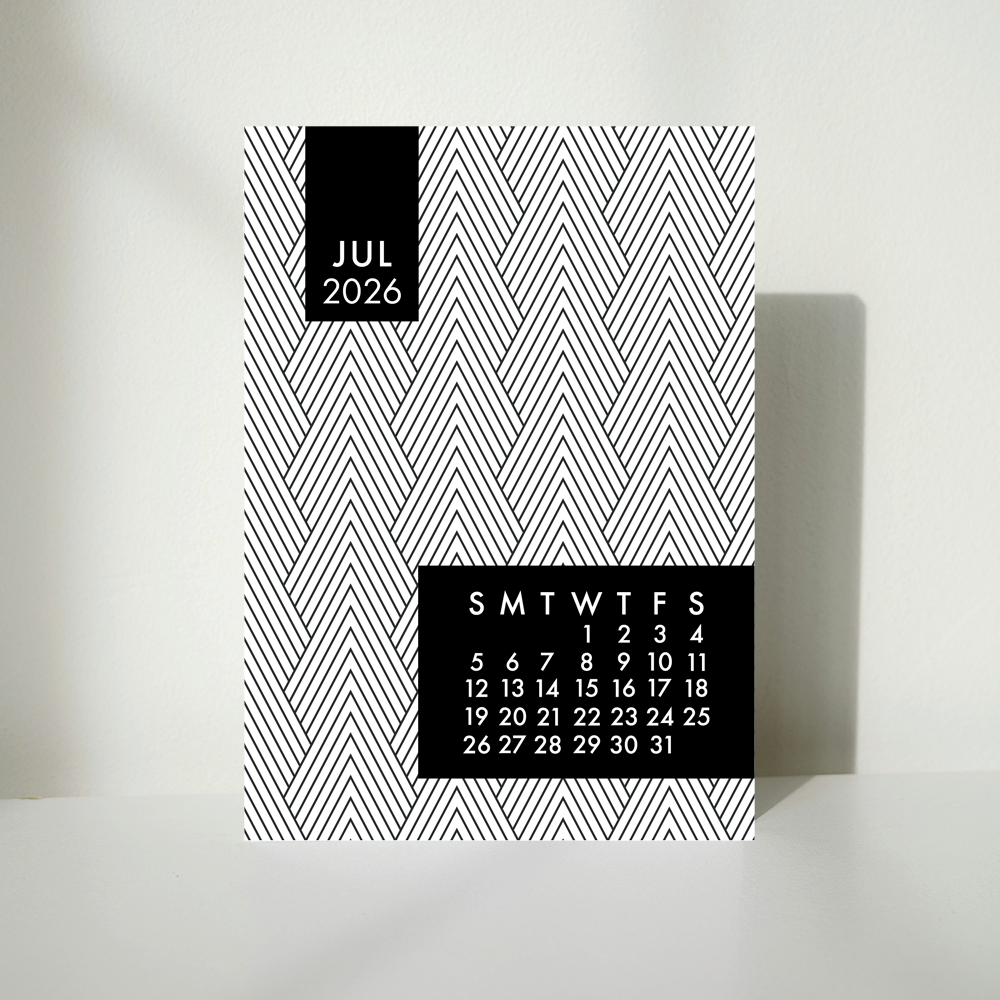 Mod Black 2026 Calendar