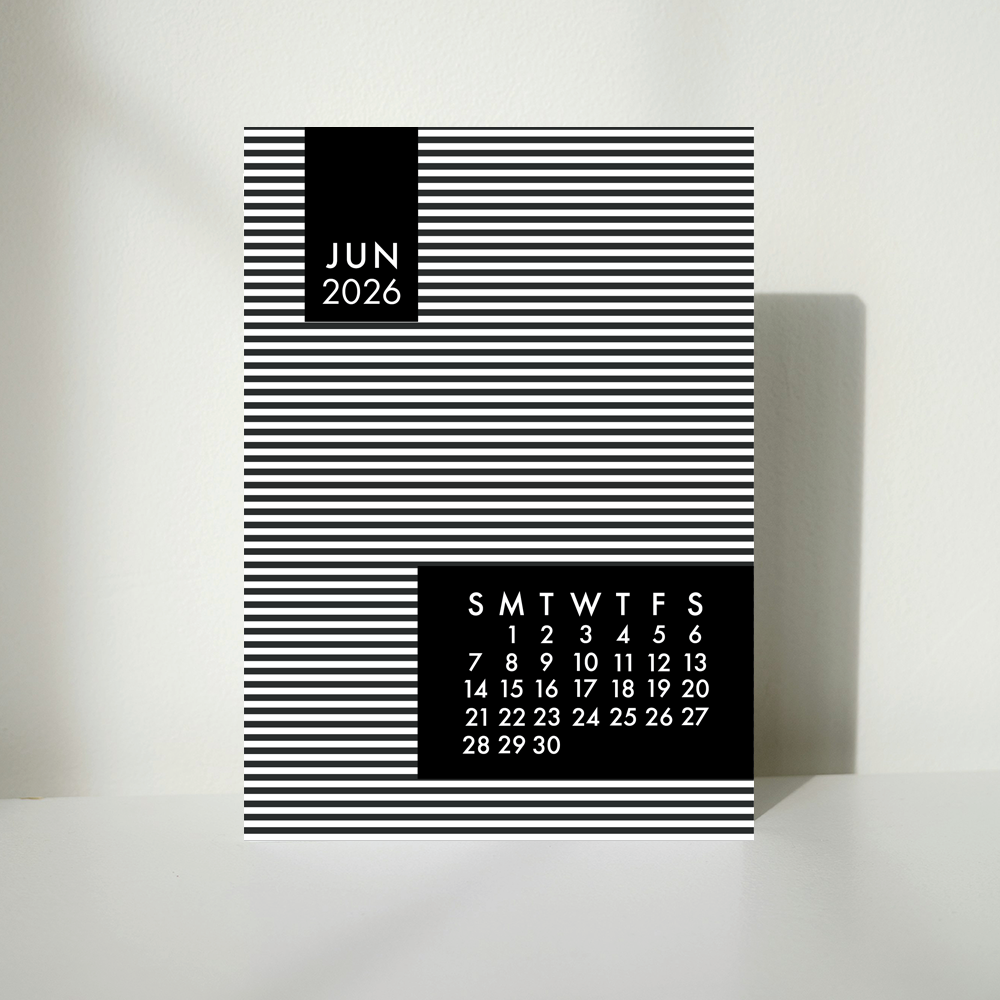 Mod Black 2026 Calendar