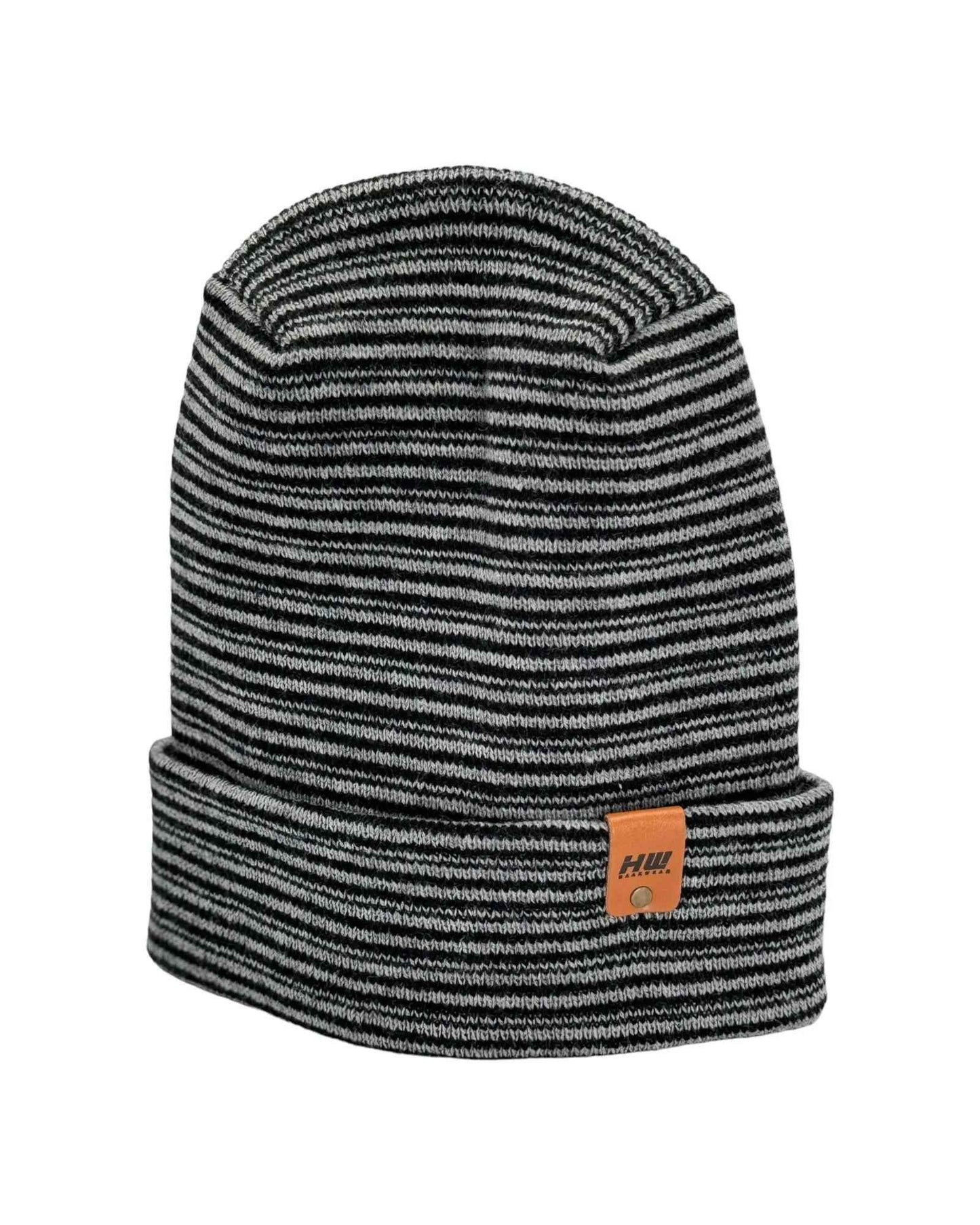 HAAKWEAR H-Stitch™ Contrast Cuffed Beanie – Black/Gray | Made in USA | Trending Ski & Snowboard Beanie