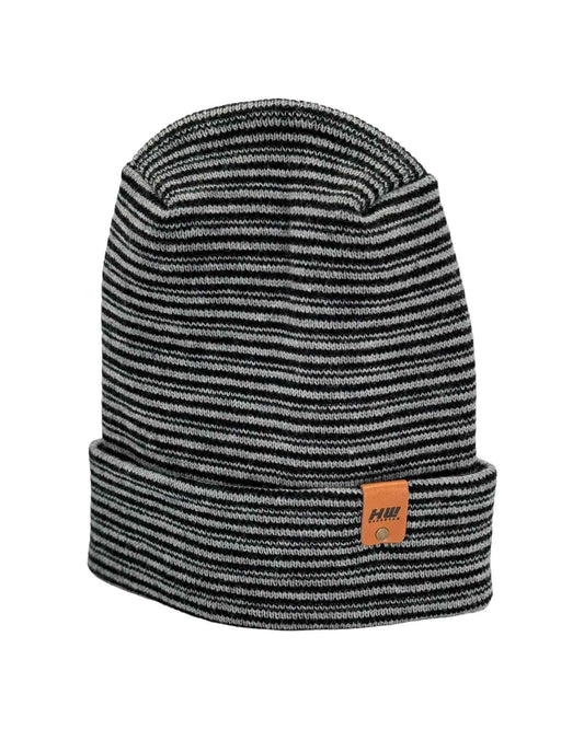 HAAKWEAR H-Stitch™ Contrast Cuffed Beanie – Black/Gray | Made in USA | Trending Ski & Snowboard Beanie