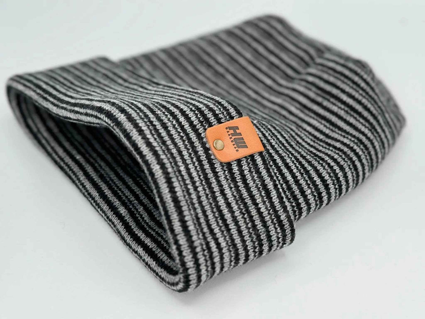 HAAKWEAR H-Stitch™ Contrast Cuffed Beanie – Black/Gray | Made in USA | Trending Ski & Snowboard Beanie