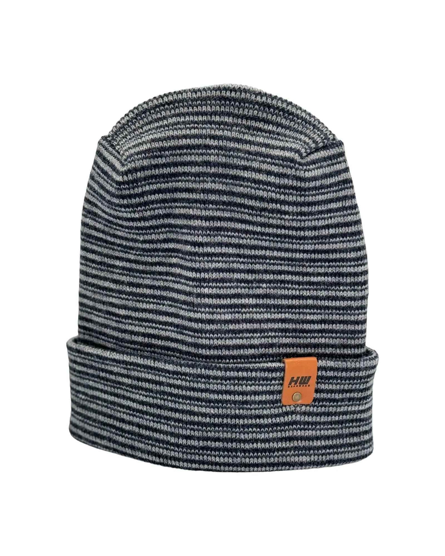 HAAKWEAR H-Stitch Contrast Cuffed Beanie – Gray/Denim | Made in USA | viral Ski & Snowboard Beanie