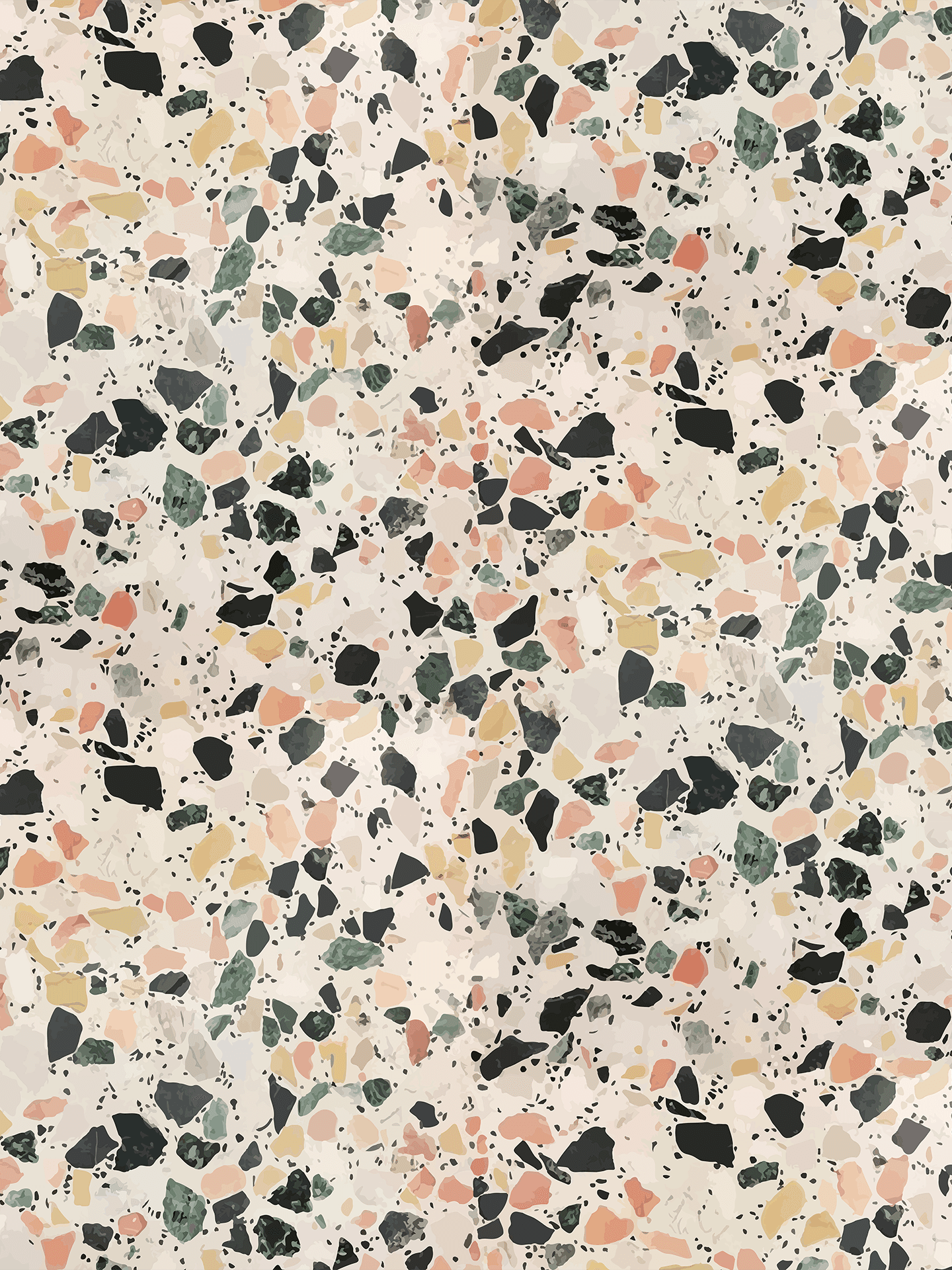 Mojave Terrazzo Wallpaper, peach and yellow