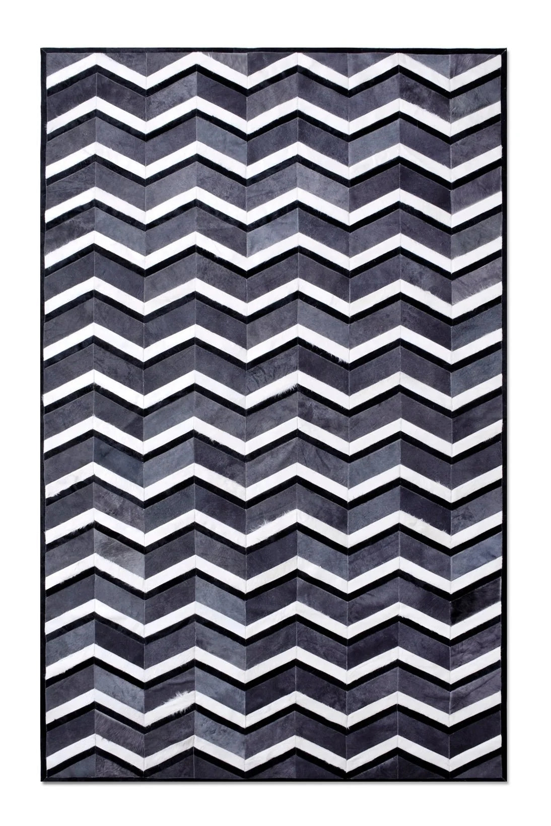MULTI HERRINGBONE – Chevron Patchwork Cowhide Rug