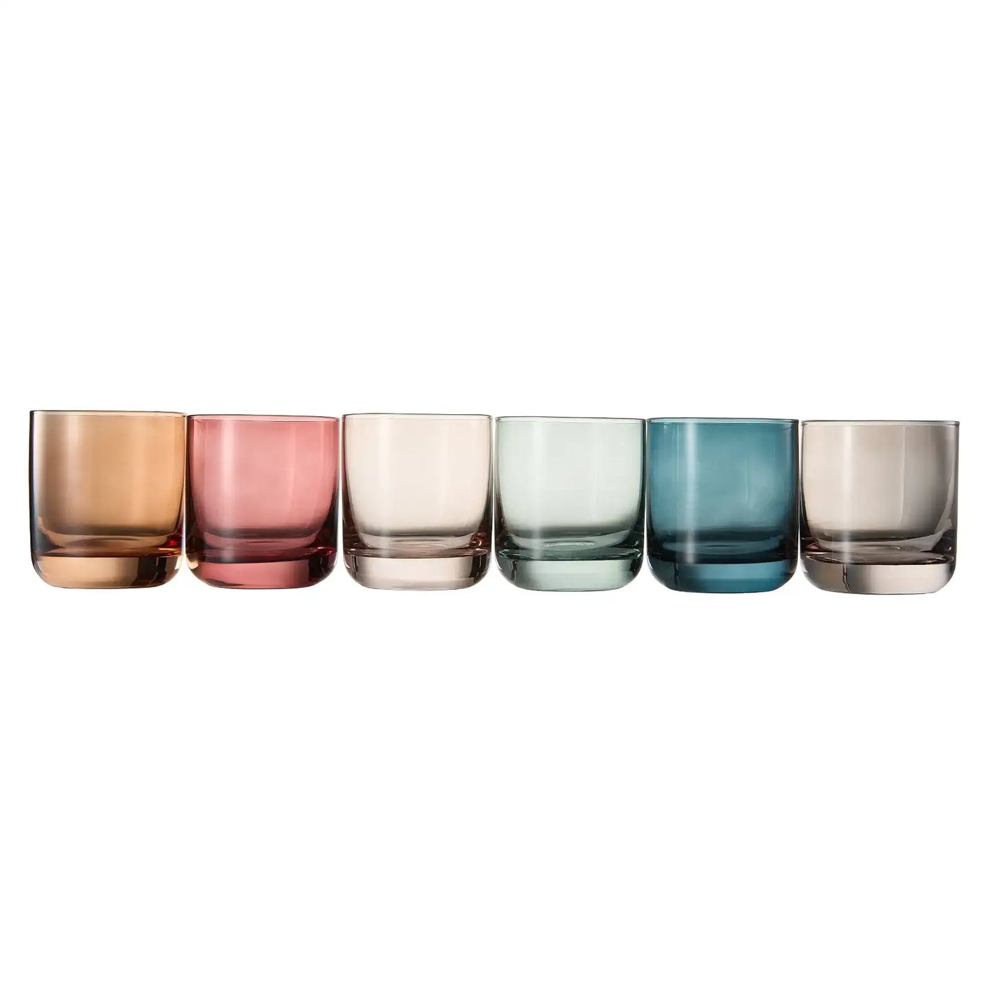 Tonal Lowball Whiskey Glassware, Set of 6