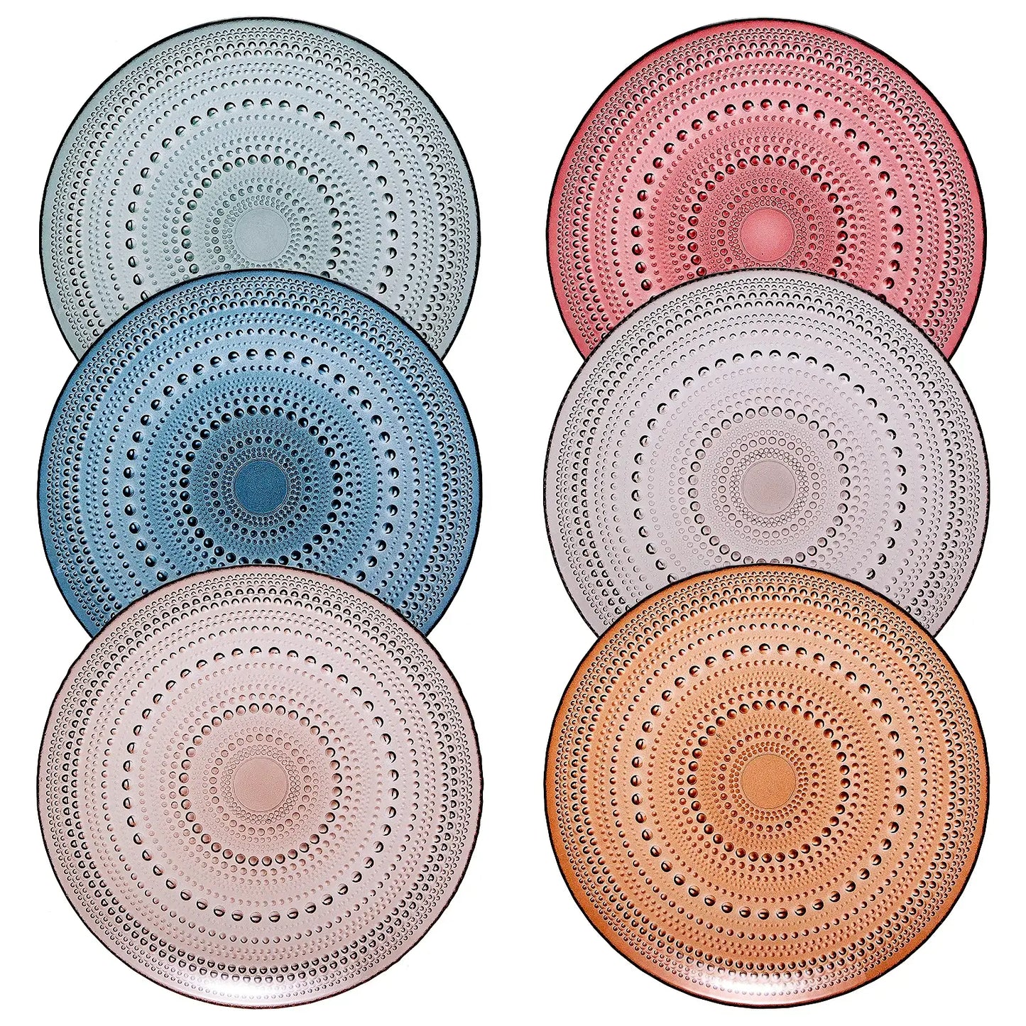 Tonal Hobnail Glass Plate, Set of 6