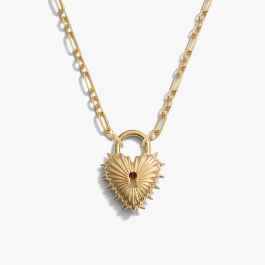 Spiked Heart Locket Statement Necklace