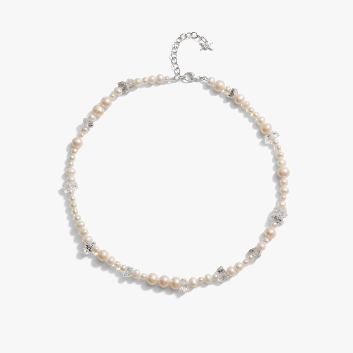 Pearl & Raw Crystal Necklace